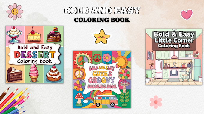 Creat bold and easy coloring pages for kids and adults for kdp