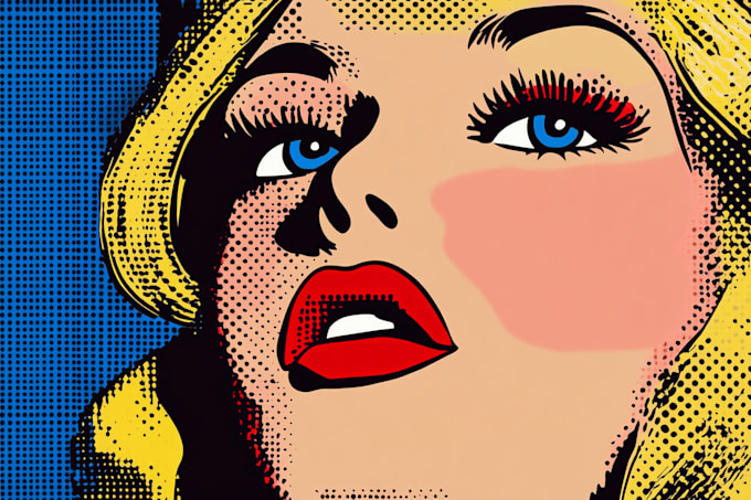 draw a retro pop art roy lichtenstein style