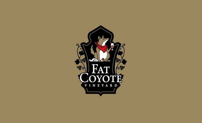 design professional fat coyote vineyard logo
