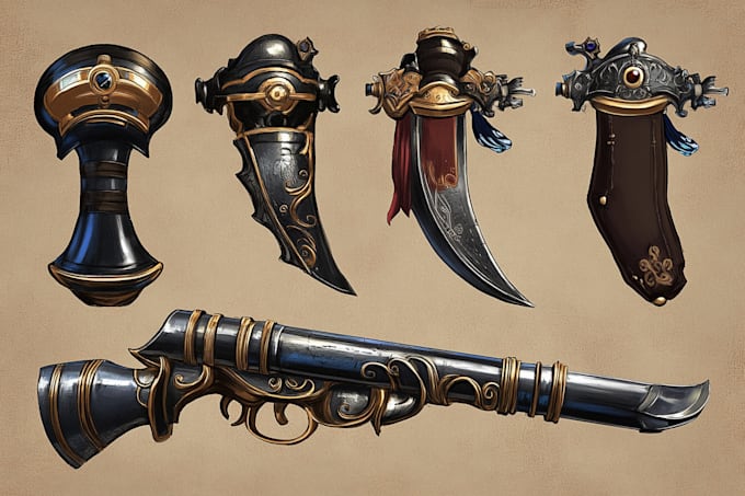 design unique weapons illustrations
