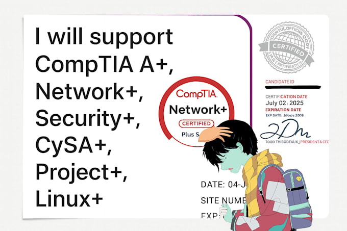 Support comptia a,network, security,cysa, project, linux, virtual lab ...