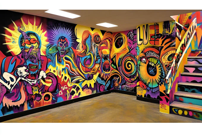 create custom graffiti art designs murals and wall arts