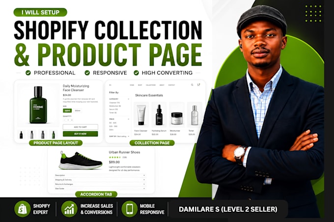create shopify collections, product variants, swatches and product page layout
