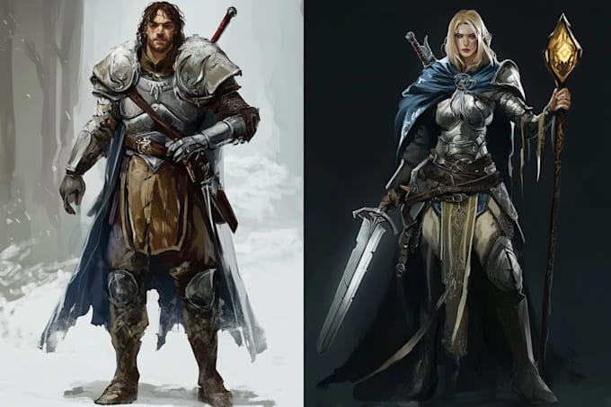 create original fantasy characters, dnd, concept art