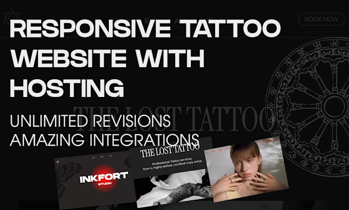 create responsive website for tattoo studio and integrate booking features