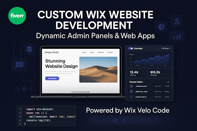 make dynamic web applications, admin panels with wix velo code build wix website