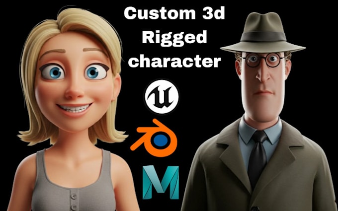 create stylized 3d game cartoon character 3d maya rigging blender 3d animation