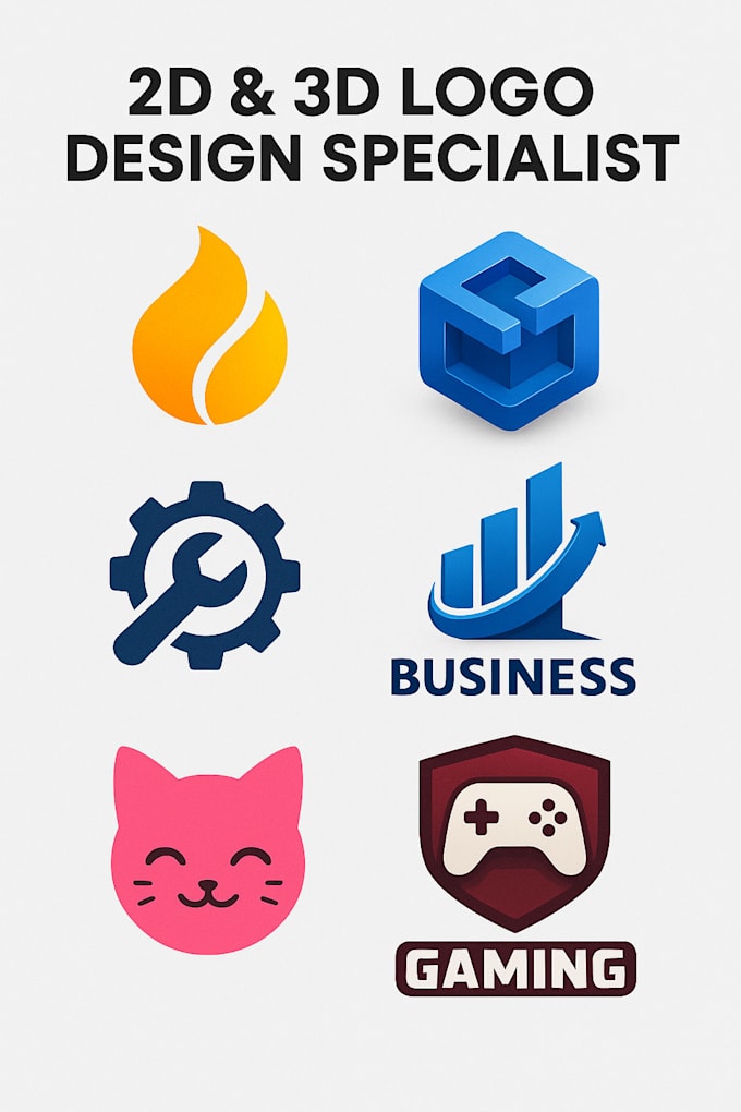 create 3d and 2d logo for your business