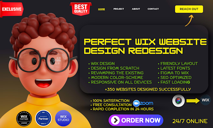 clone copy design redesign wix website figma to wix website