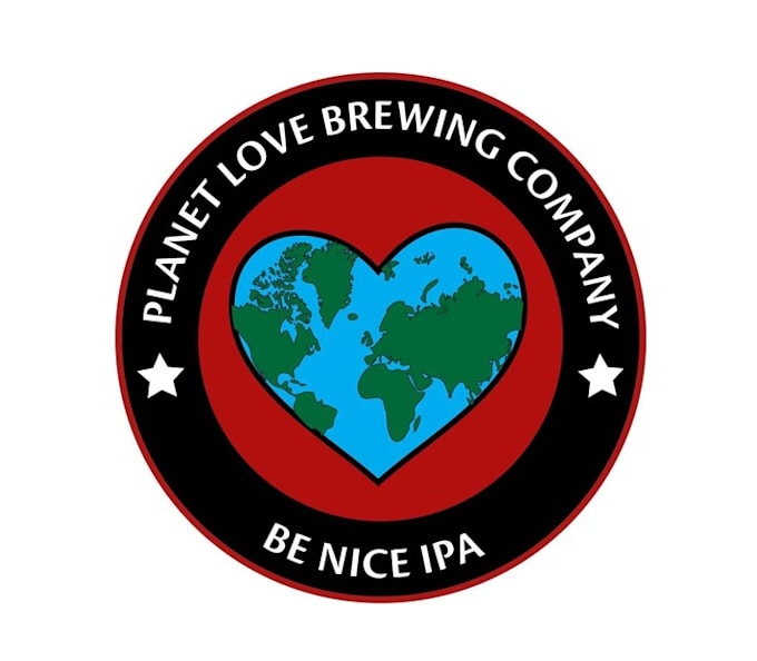 design monogram planet love brewery logo