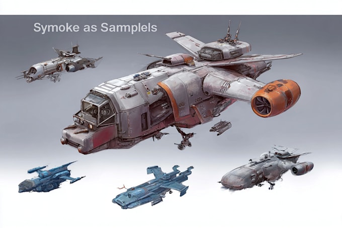 draw spaceship concept art or design a starship or scifi vehicle