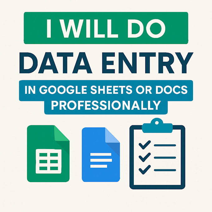 do data entry in google sheets or docs professionally
