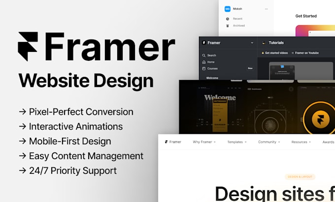 design framer website or framer landing page