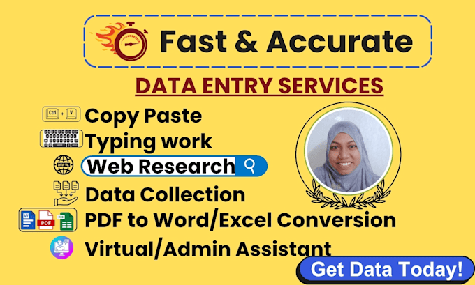 do fast and accurate data entry, copy paste, and typing work