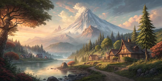 draw fantasy or realistic landscape illustrations