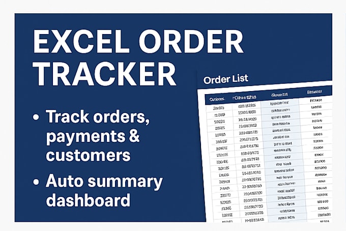 design an excel order tracker for your small business