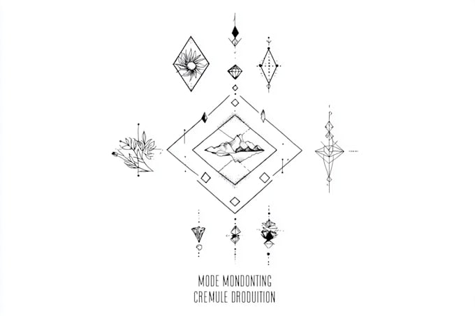 make line art, monoline geometric, minimalist tattoo design