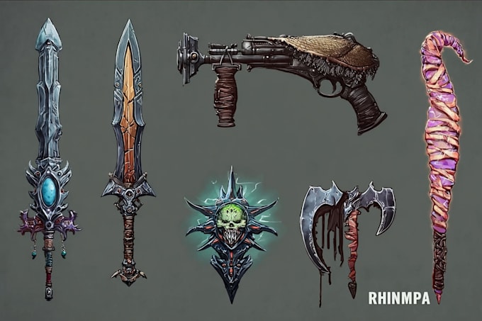 design unique weapons illustrations