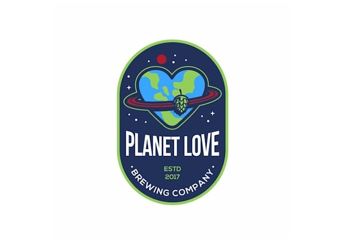 design unique planet love brewery logo