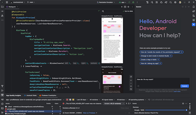 develop android apps, bug fixing and crash support