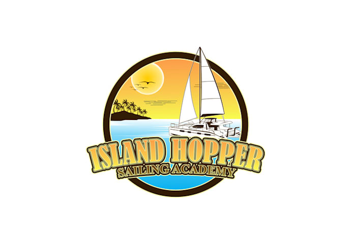 design particular island hopper sailing academy logo