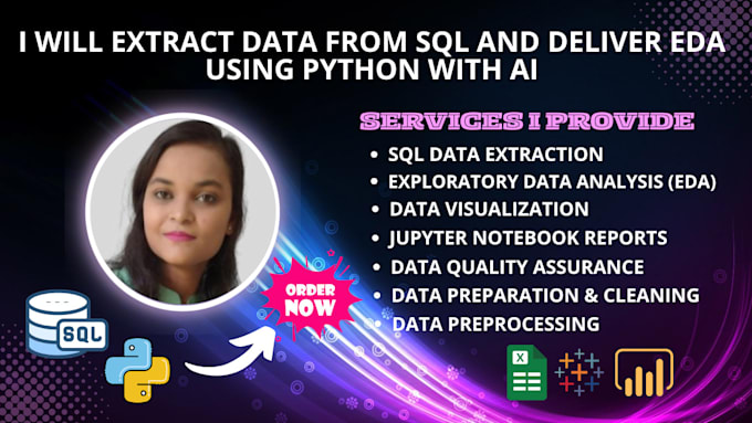 extract data from sql and deliver eda using python with ai