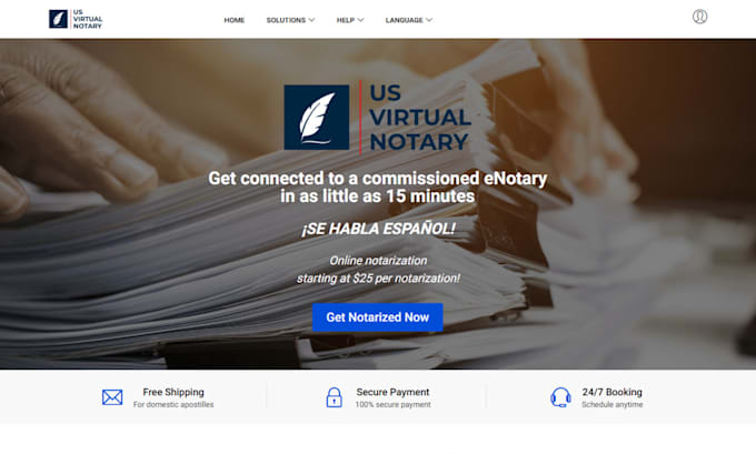 design notary website notary landing page notary logo attorney law firm website