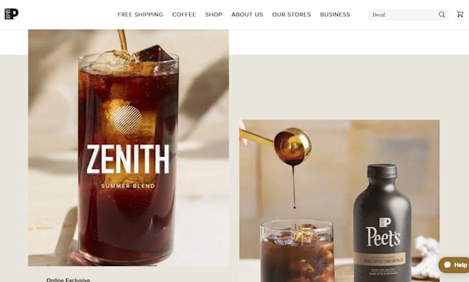 design private label coffee shopify store tea brand website dropshipping store