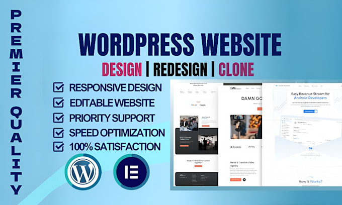 do website development, web design or redesign with wordpress