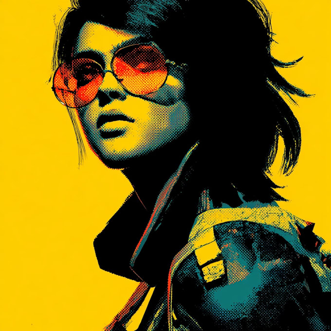 draw cyberpunk pop art portrait