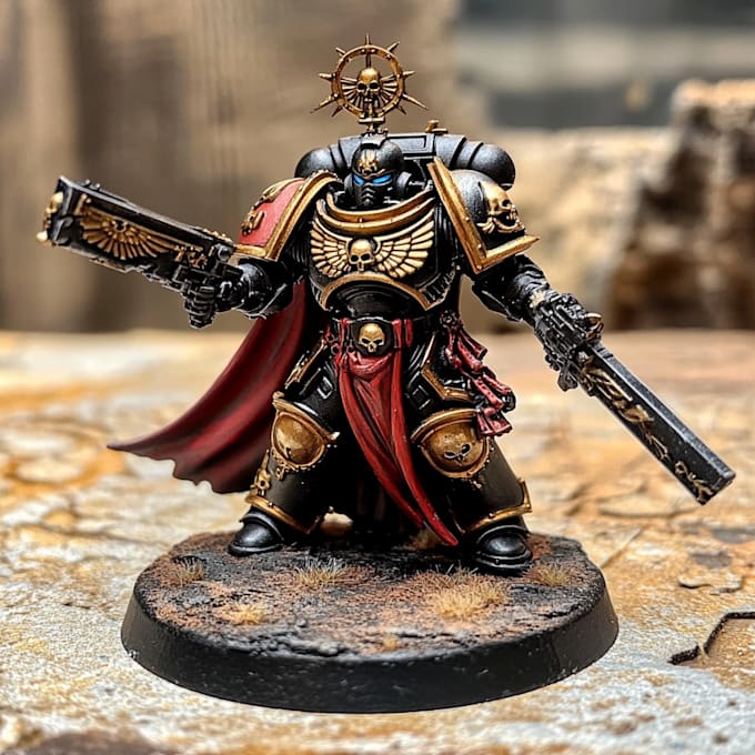 paint warhammer 40k, space marine portrait art
