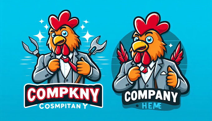 design eye catchy chicken mascot logo  with express delivery