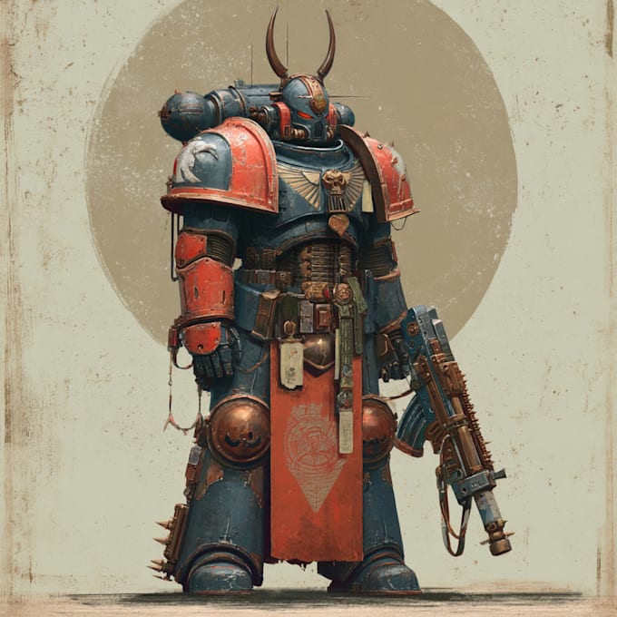 create a warhammer 40k space marine impression