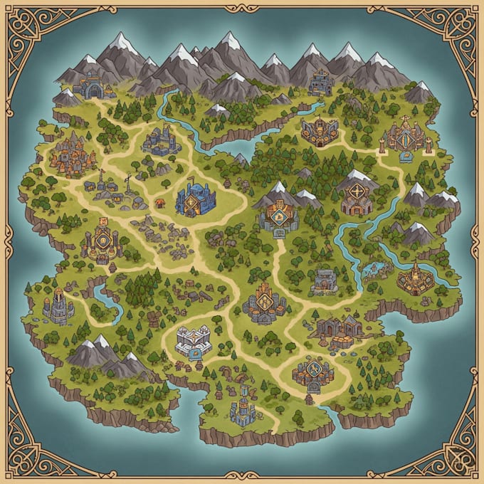 illustrate your next stylish rpg fantasy map