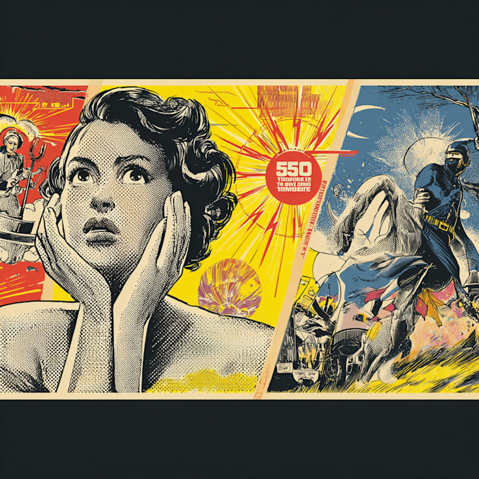 draw a retro vintage comic illustration