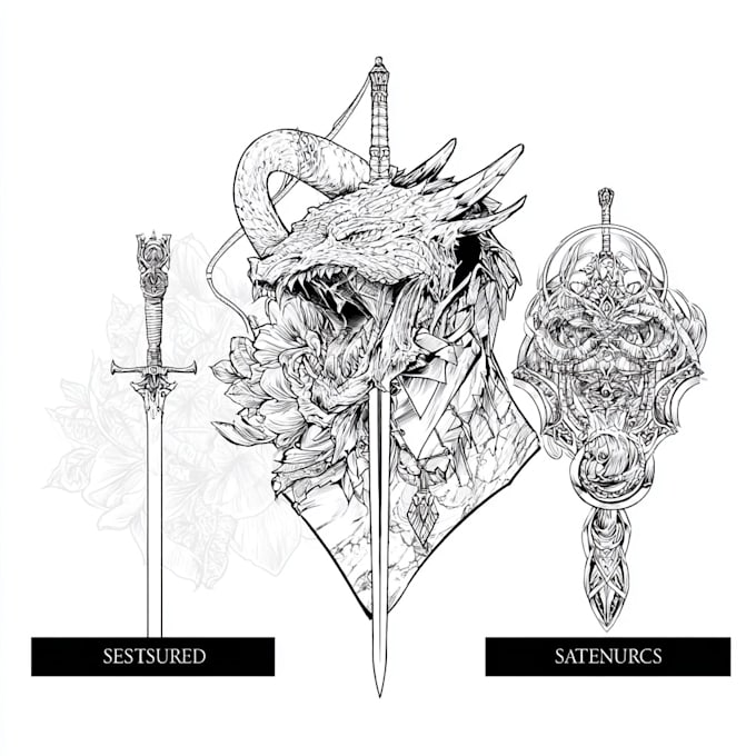 make custom tattoo designs in line art