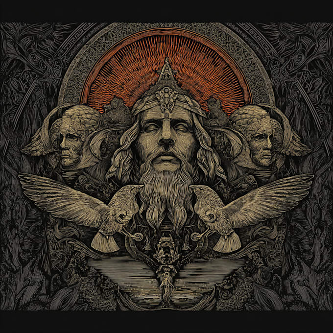 draw dark art illustration with engraving style