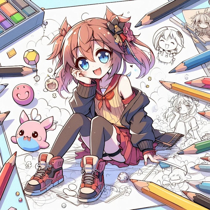 Draw anime cartoon comic character illustration art by Epenisaduv_loco ...