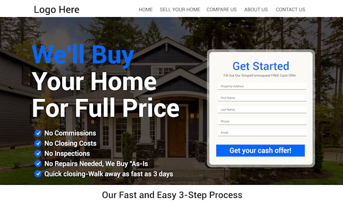 design real estate investor and lead generation website