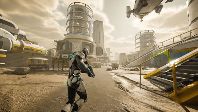 create 4k scifi war city environment in unreal engine 5 4