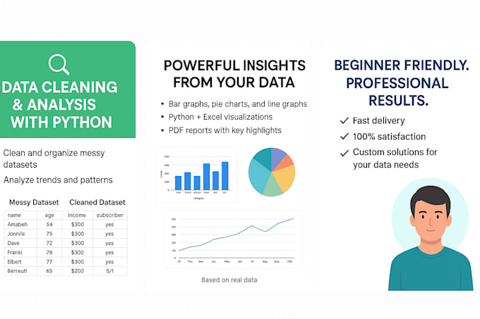 clean and analyse the data using pyhon