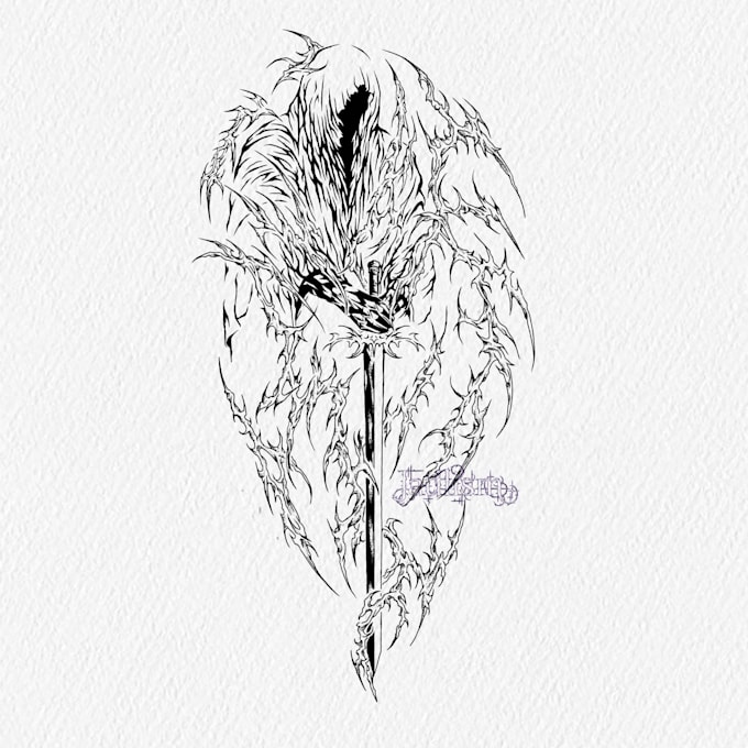 make simple or hard cybersigilism tattoo design
