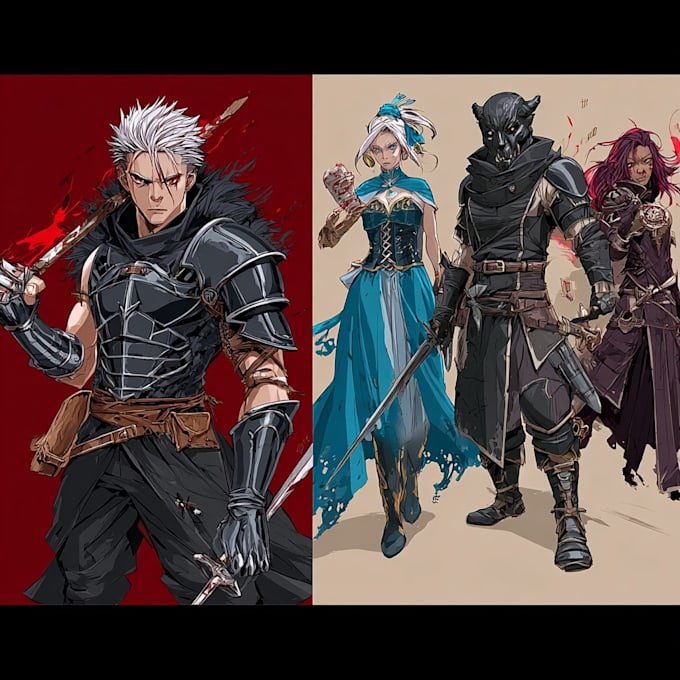 draw dnd character art and fantasy concept illustrations