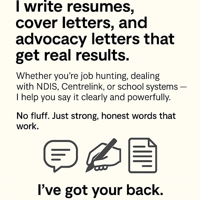 write resumes cover letters and advocacy letters that get real results