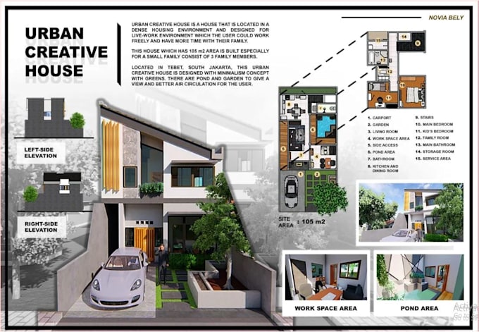 design your architectural presentation panel, board and portfolio in photoshop