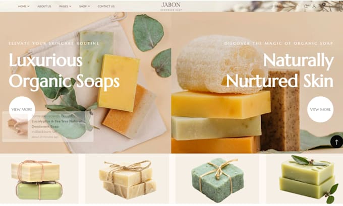 design a luxury skincare or natural soap shopify store that converts