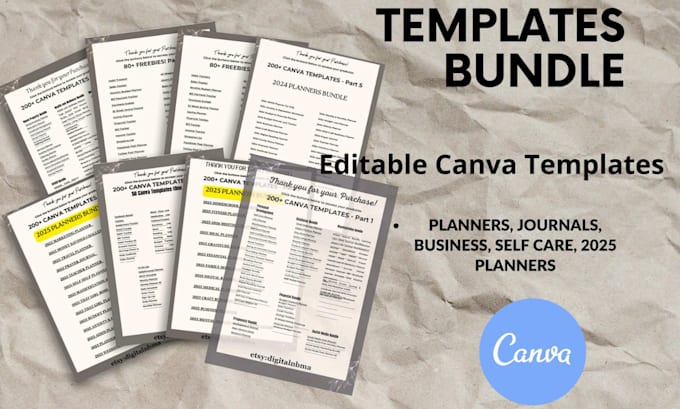 design 2025 aesthetic canva planner, printable digital calander planner mockup