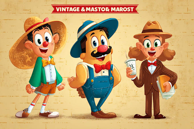 make vintage retro character mascot illustration