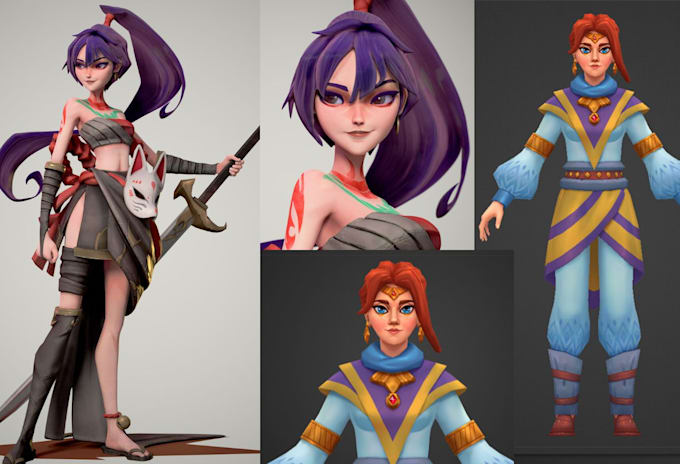 do stylized 3d character realistic 3d game character nft for unity unreal engine