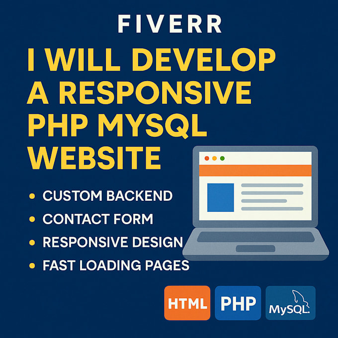 develop a responsive PHP mysql website with bootstrap and custom backend